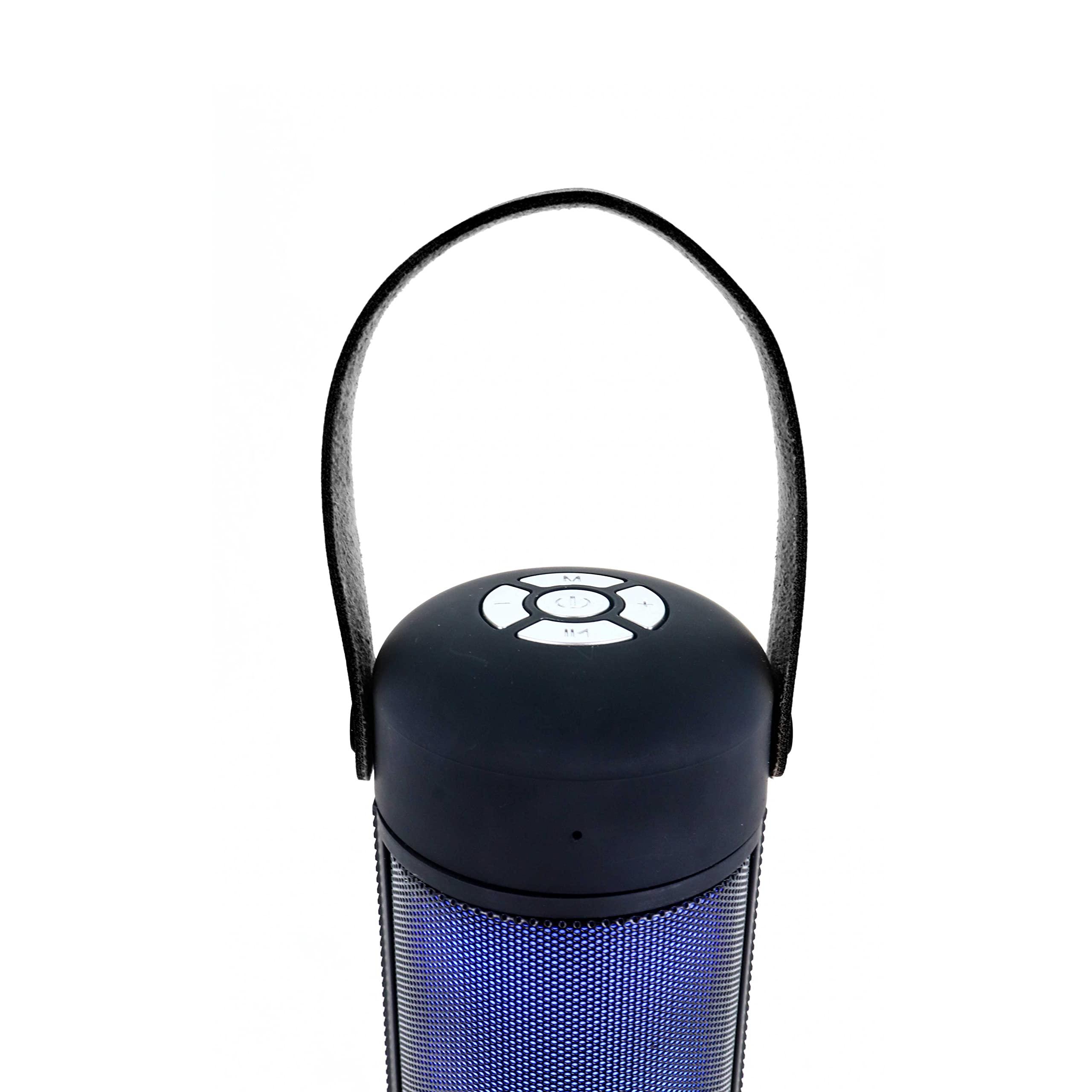 Riptunes Riptunes Mini Tower Night Light Bluetooth Speaker, Portable Wireless Speaker w/Changing LED Lights, 6W RMS Full Range Stereo Sound, Built-in FM Radio, Supports Bluetooth/USB/Micro-SD/AUX line-in