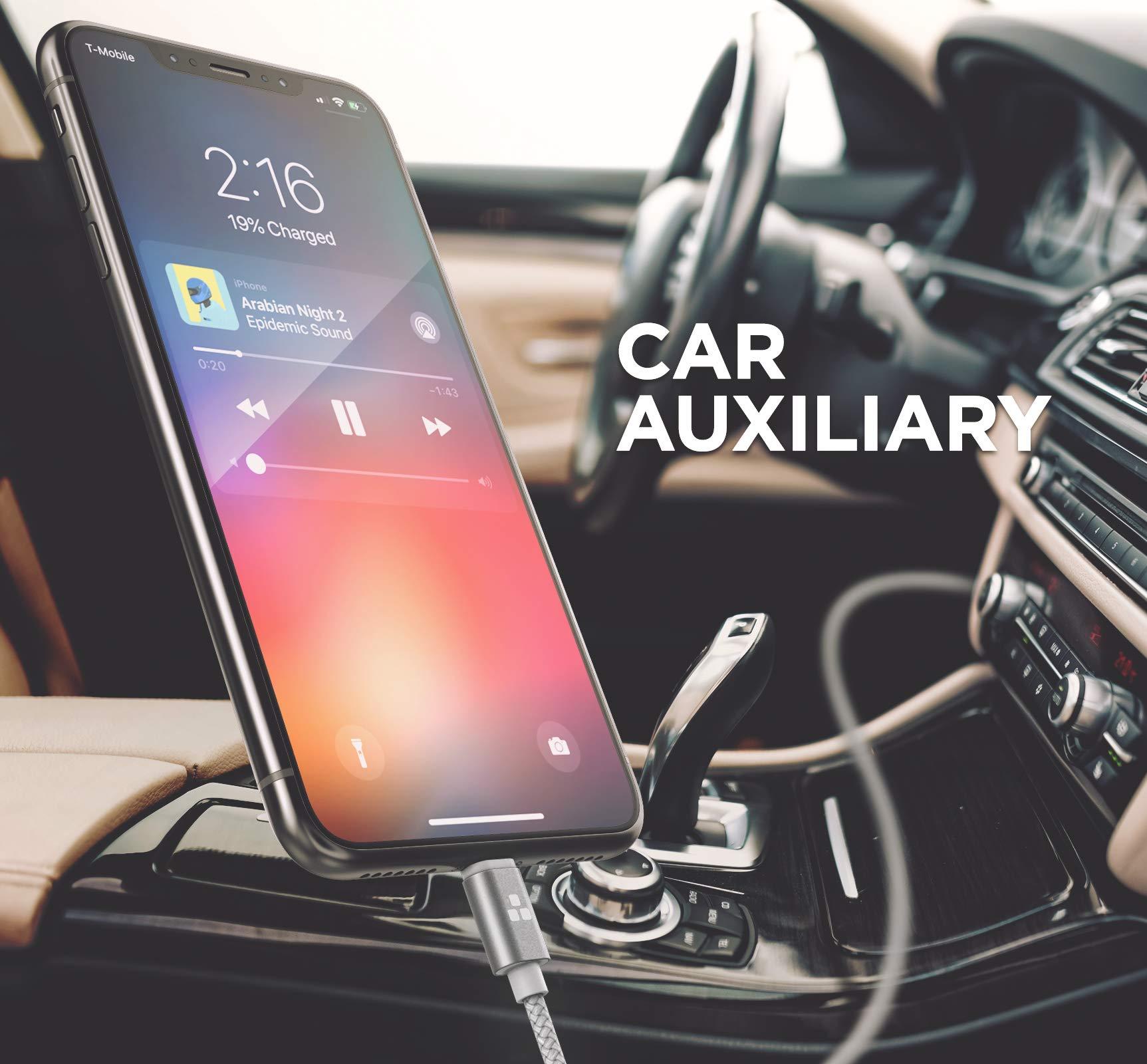 Thore (Apple MFI Certified) iPhone Aux Lightning Cord to Male 3.5mm Auxiliary Cable (iPhone Audio Link to Car Jack, Headphones & Speakers) (White)