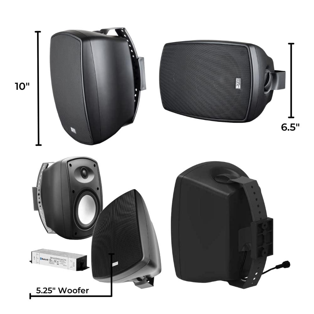 OSD Audio OSD Audio 5.25\" Wireless BT Outdoor Patio Speaker Architectural Stereo Pair Black BTP525 Long Range