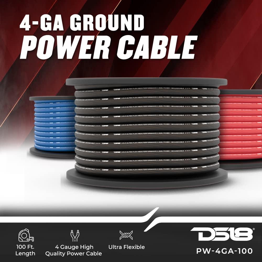 DS18 DS18 PW-4GA-100SLV 4 Gauge Wire Ultra Flex CCA Power Ground Wire Cable 100 ft Silver - Great for Wiring High Powered Car Amplifiers, Audio Home Speaker Stereo, RV Automotive, Welding Battery Cable