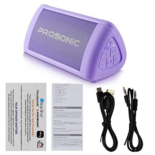 P Prosonic Prosonic BT3 Portable Wireless Bluetooth Speaker with 10W Stereo Sound & Bass Boost -Rich Sound & Intense Bass -Bluetooth 5.0 -Microphone -IPX5 - in & Outdoor Speaker (Purple)