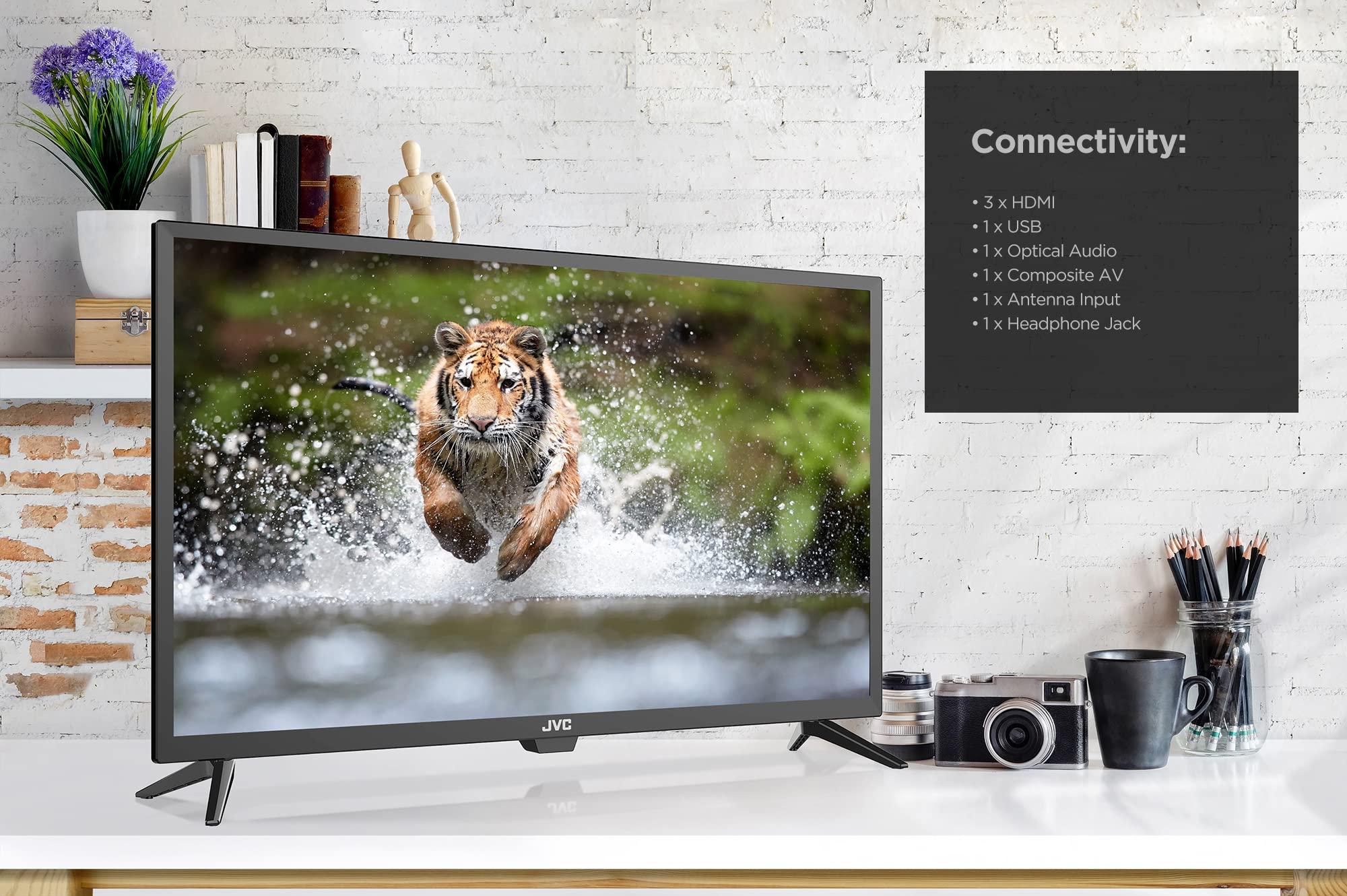 JVC JVC 32-Inch 720p HD LED Roku Smart TV with Voice Control App, Airplay, Screen Casting, & 300+ Free Streaming Channels (LT32MAW2)