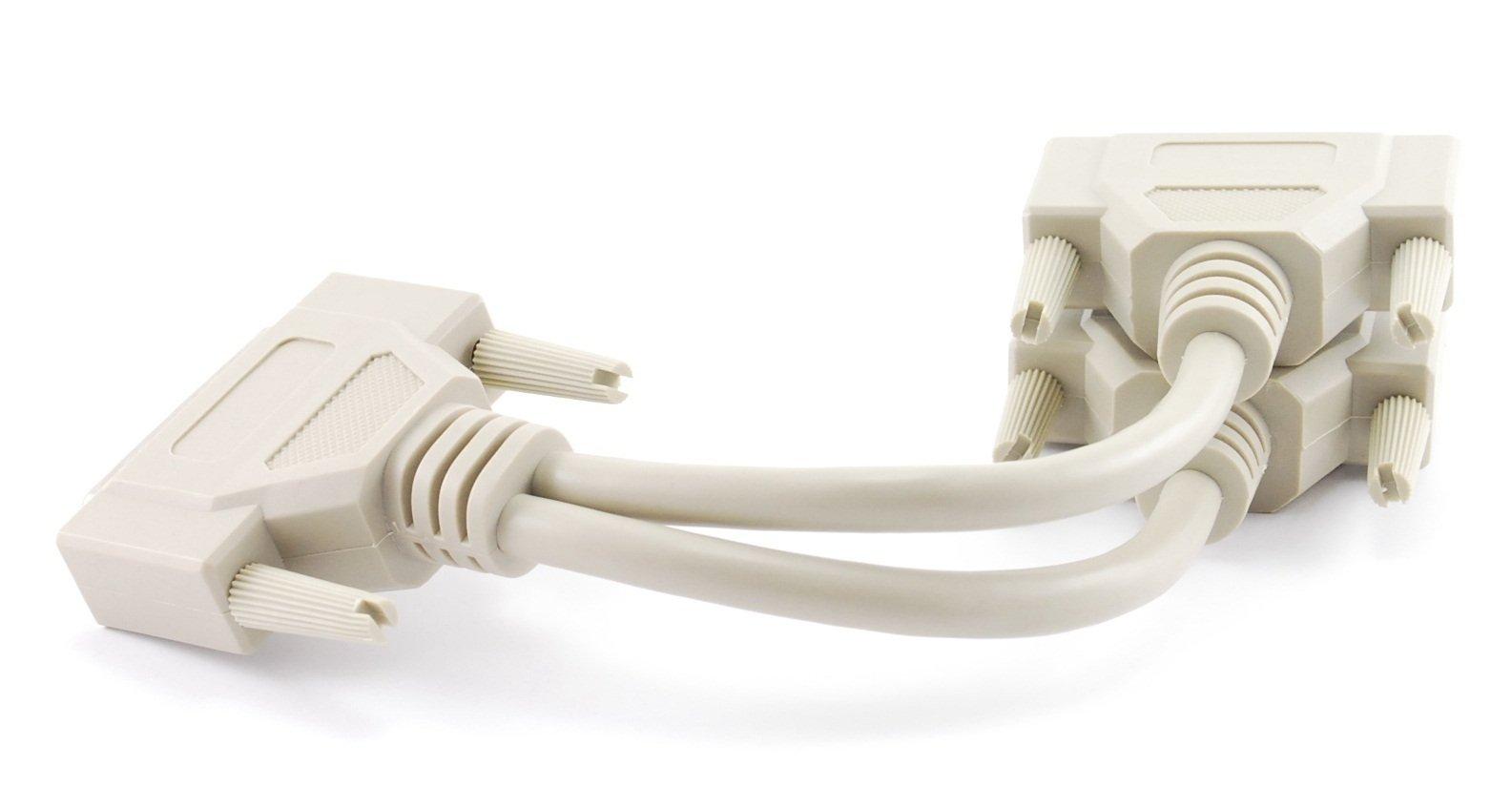 CABLESONLINE.COM ATLANTIC COMPUTERTECH CablesOnline 8 inch DB25 Parallel Male/Dual Female Y-Splitter Printer Cable (YS-005)