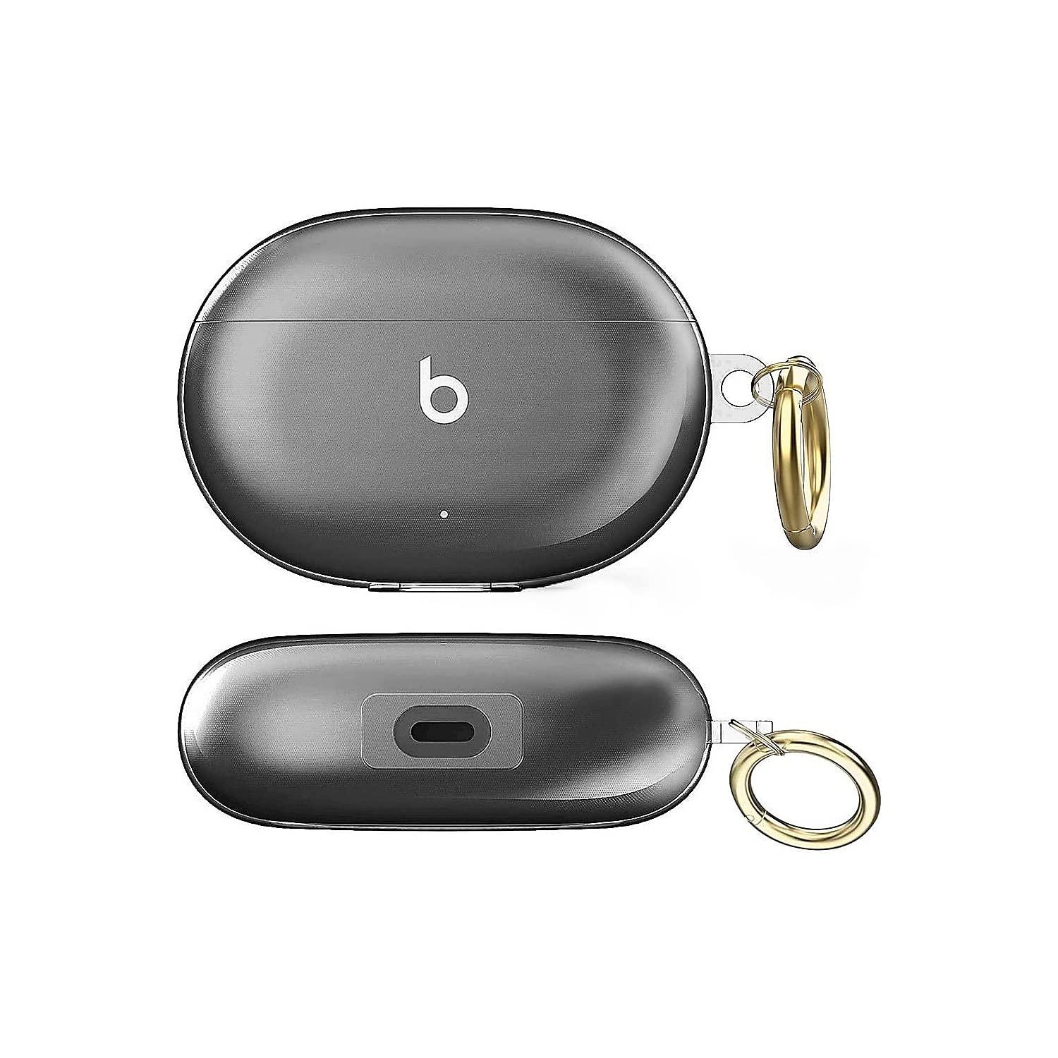 ZERODAMAGE SAHARA CASE SaharaCase Hybrid Flex Case for Dr. Dre Studio Buds 2021 [Rugged] Full Body Protection Antislip Grip Slim with Keychain (Transparent Black)