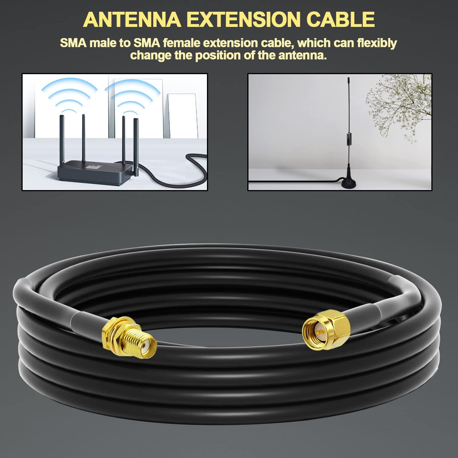 onelinkmore onelinkmore Low-Loss Coaxial Extension Cable 15Ft RG58 SMA Female to SMA Male Extension RF Coaxial Cable Connector and Two-Way Radio Applications Pure Copper 50 ohm RF Jumper Cable