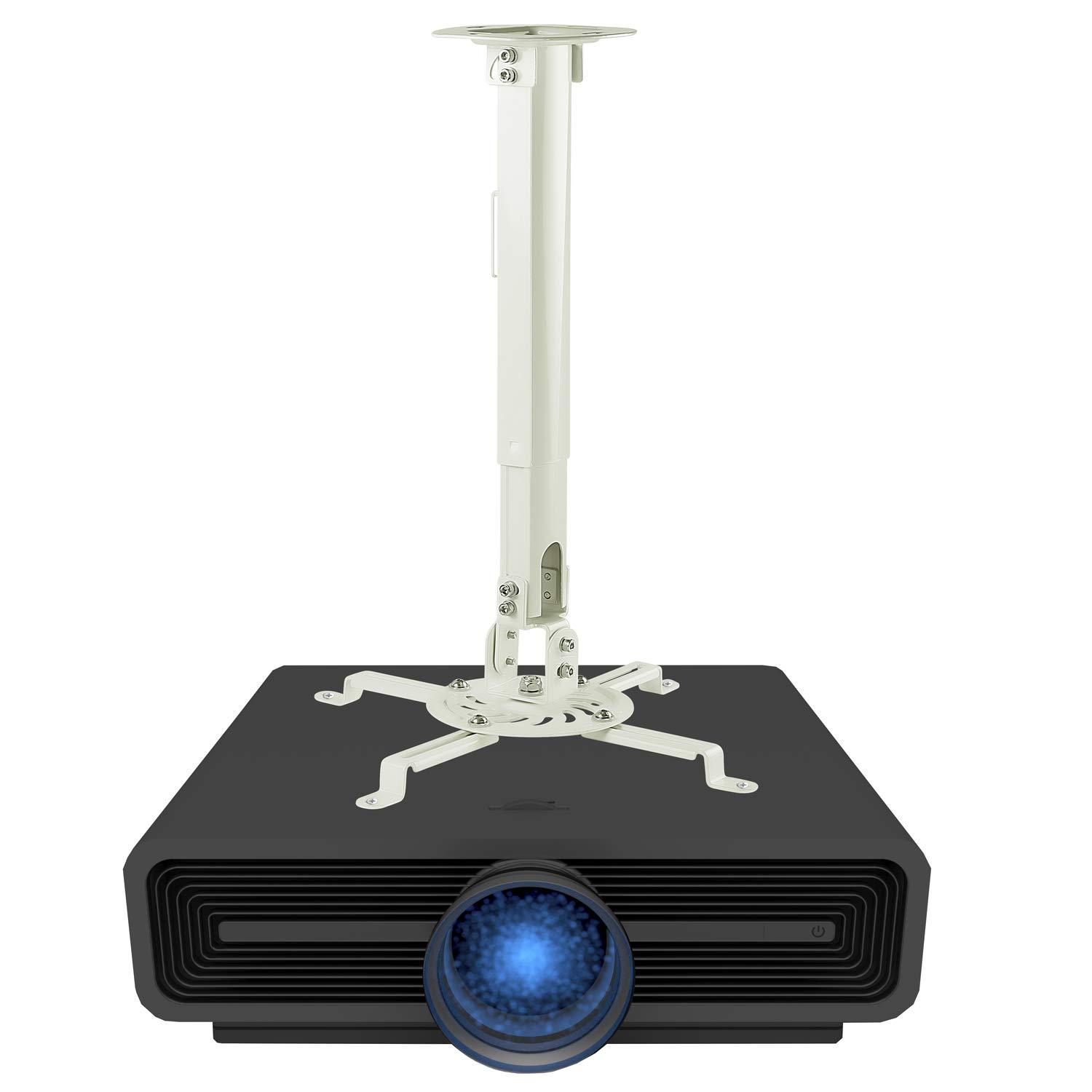 Mount-It! Mount-It! Ceiling Projector Mount | Full Motion and Height Adjustable from 14.5 - 21.5 Inches | Universal Bracket Fits Epson, Optoma, Benq, and Viewsonic Projectors | 30 Lbs Capacity (Medium)