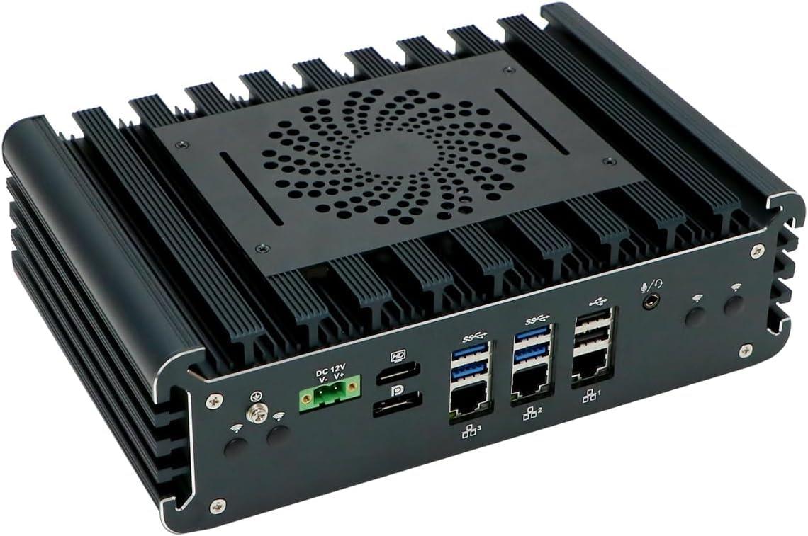 PARTAKER PARTAKER Industrial PC, Mini Computer, IPC, Windows 11 or Linux Ubuntu, Intel Core I3 1115G4, PA-3126, 3 x I225-V 2.5Gbe LAN, HDMI, DP, 6 x COM, 2Pin Phoenix, 16 Way GPIO, 8GB RAM 256GB SSD