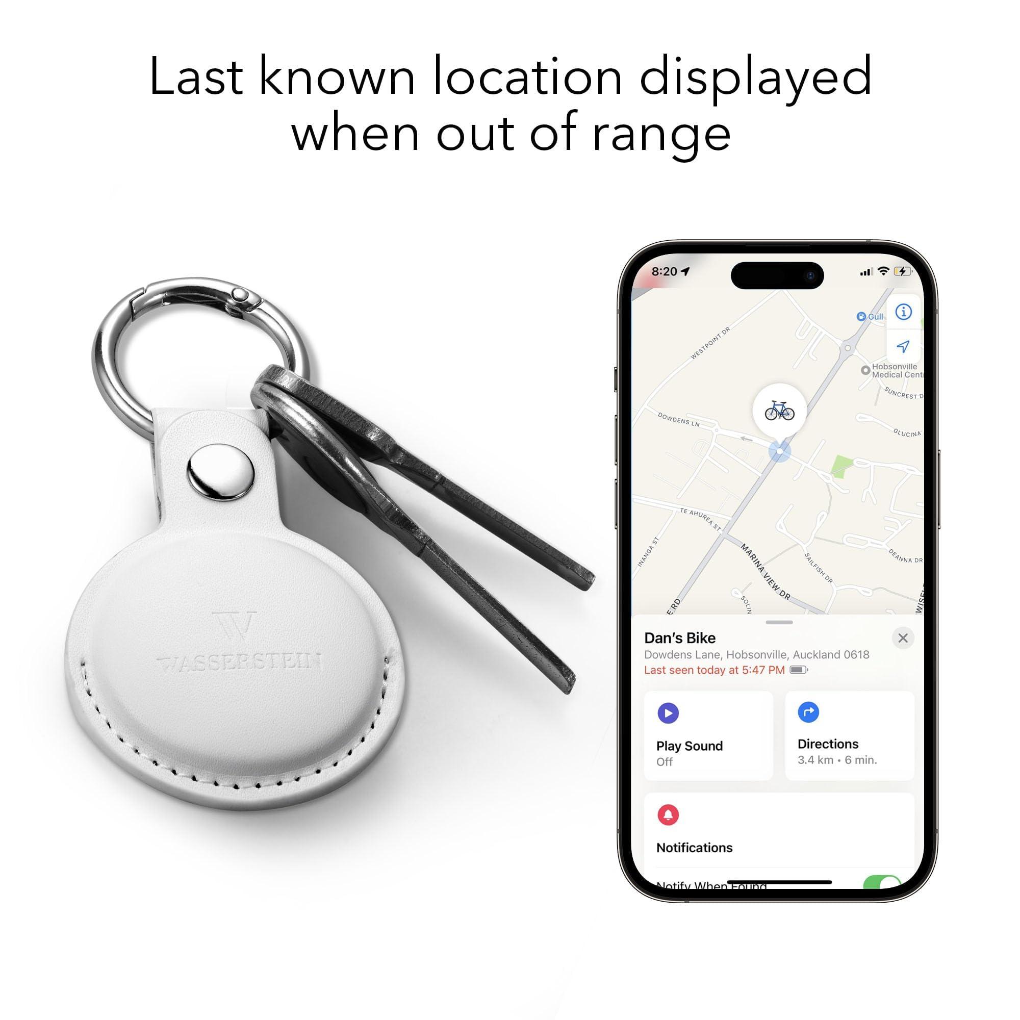 Wasserstein Wasserstein WTag Bluetooth Trackers - MFi Certified Luggage, Key, Pet, Phone Tracker - Works with Apple Find My (Not Compatible with Android) (2 Pack, White)