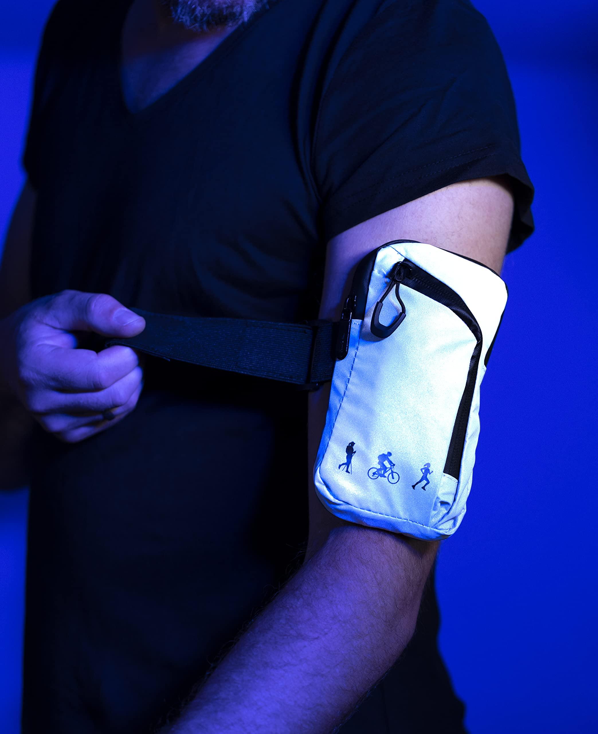 Troika Troika ABG03/GY Arm Bag with 2 Zipped Compartments Polyester in Grey/Black Reflective, Grey/Black, 12cm, Modern