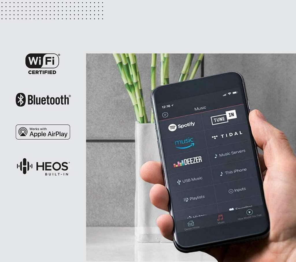 Denon Denon Home 350 Wireless Smart Speaker Powerful Stereo Sound, Wi-Fi & Bluetooth, HEOS Built-in, Alexa Built-in, Siri & AirPlay 2, Spotify Connect, Multi-Room Support, White