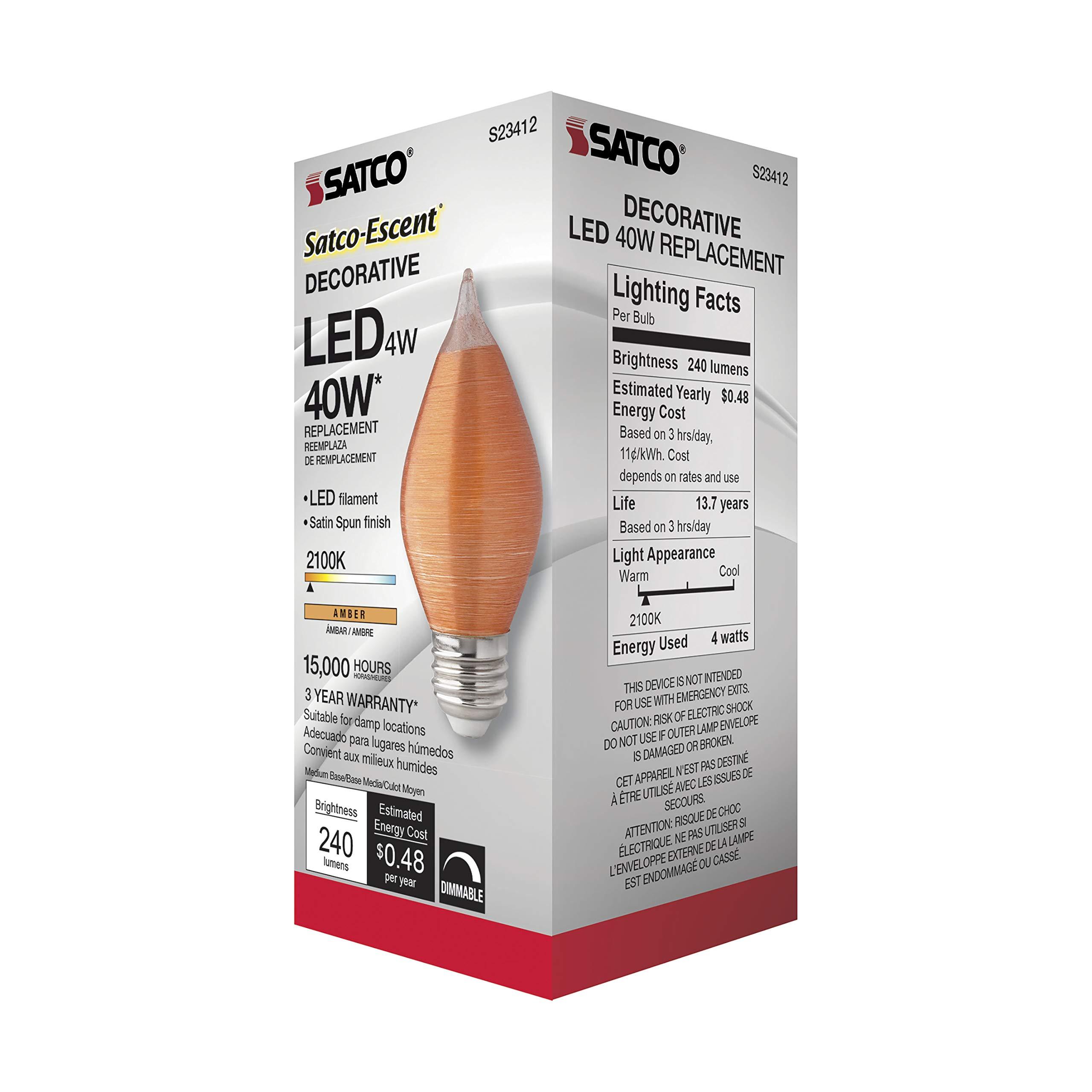 Satco Satco S23412 Medium Light Bulb in Bronze/Dark Finish, Spun Amber