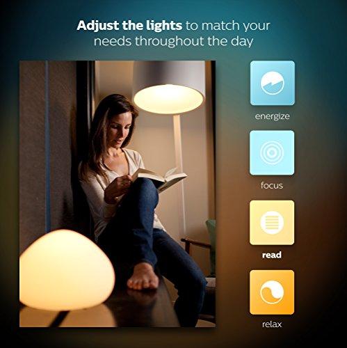 Philips Hue Philips Hue White and Color Ambiance A19 60W Equivalent LED Smart Bulb Starter Kit (4 A19 Bulbs and 1 Hub Compatible with Amazon Alexa Apple HomeKit and Google Assistant)