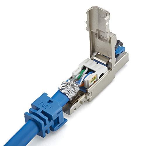TRUE CABLE trueCABLE Cat6A Toolless Field Termination Plug, Shielded (STP), PoE++ (4PPoE), TAA Compliant, ANSI/TIA & ISO/IEC Certified, CE Listed, Modular RJ45 Male Connector, 12 Pack
