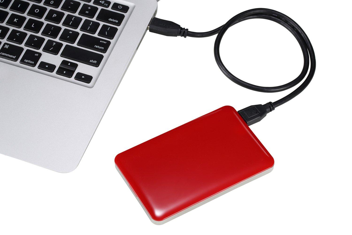BIPRA Bipra U3 2.5 inch USB 3.0 Mac Edition Portable External Hard Drive - Red (1 TB)