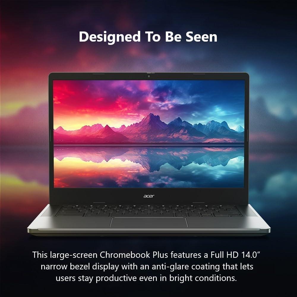 Acer Acer Chromebook Plus 14 Touchscreen Laptop Google - 14inch FHD Touchscreen Stylus Pen - 8 Core Intel i3-N305 - USB C - Google Chromebook Students School Laptop Mini - 2024 (8GB RAM |512GB PCIe SSD)