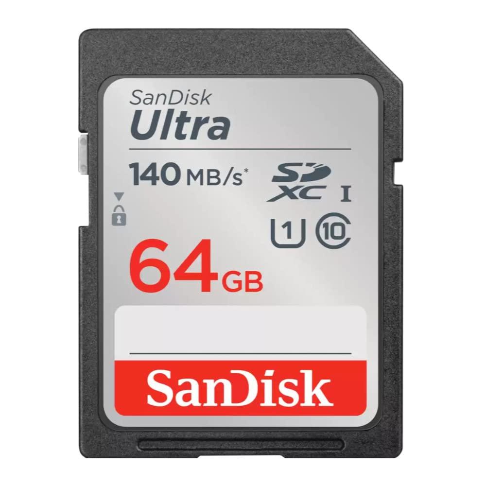 SanDisk SanDisk 64GB Ultra Class 10 140 MB/s UHS-I SDXC Memory Card (3-pack) with Focus All-In-One High Speed Card Reader (4 Items)