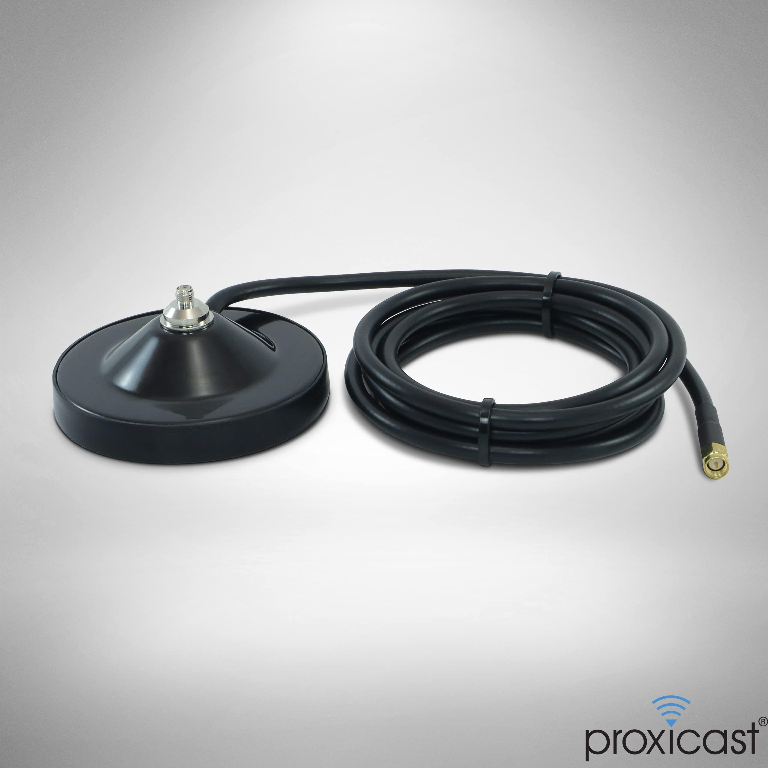 Proxicast Proxicast Pro-Grade 3.5-Inch Magnetic Antenna Base (SMA Jack/SMA Plug + TS9 Adapter) - 6.5 Foot Coax Lead - for 4G/5G Cellular, Ham, ADS-B, GPS Antennas (ANT-120-MB5)
