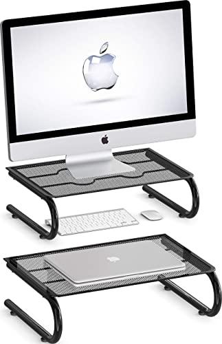 Simple Houseware SimpleHouseware Metal Monitor Stand Riser with Drawer + Mesh Monitor Stand Riser