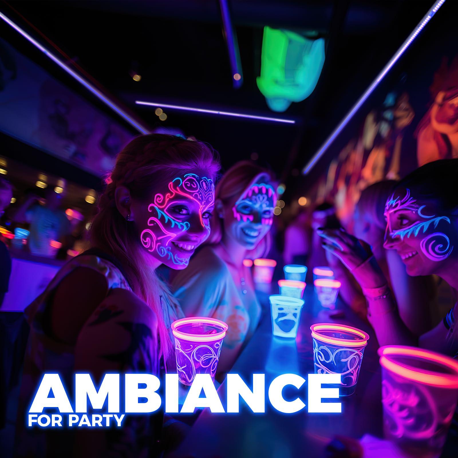 Barrina Barrina UV LED Blacklight Bar, 9W 2ft, T5 Integrated Bulb, Black Light Fixture for Blacklight Poster Halloween Decorations and Christmas Party, Fun Atmosphere with Built-in ON/Off Switch(4-Pack)