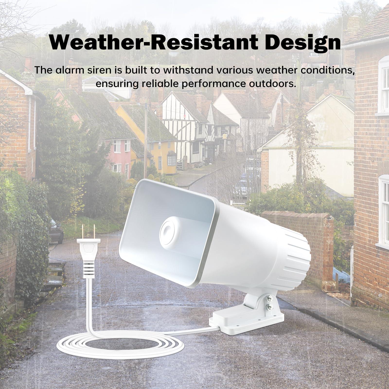 Nippon America Nippon America High Decibel High Power Outdoor Alarm Security Siren (TC-S7545-110), Long Range, 80 Watts, 120 Decibels, Remotely Activate with Wi-Fi Socket (Sold Separately)