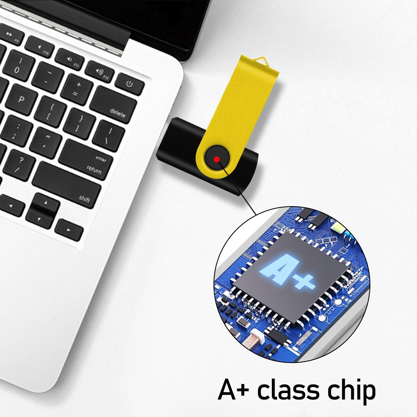 EASTBULL EASTBULL USB 2.0 Flash Drive 8GB with Lanyards Thumb Drives Bulk 20 Pack Colorful Multipack Memory Stick Pen Drive Swivel Design(8GB 20 Pack)