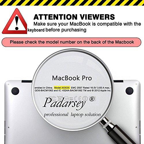 Padarsey Padarsey Replacement Keyboard Without Backlit and Frame Compatible for MacBook Pro A1502 13" 2013-2015 Retina Series Black US Layout, Compatible with Part Numbers ME864 ME865 ME866(6 Months Warranty)