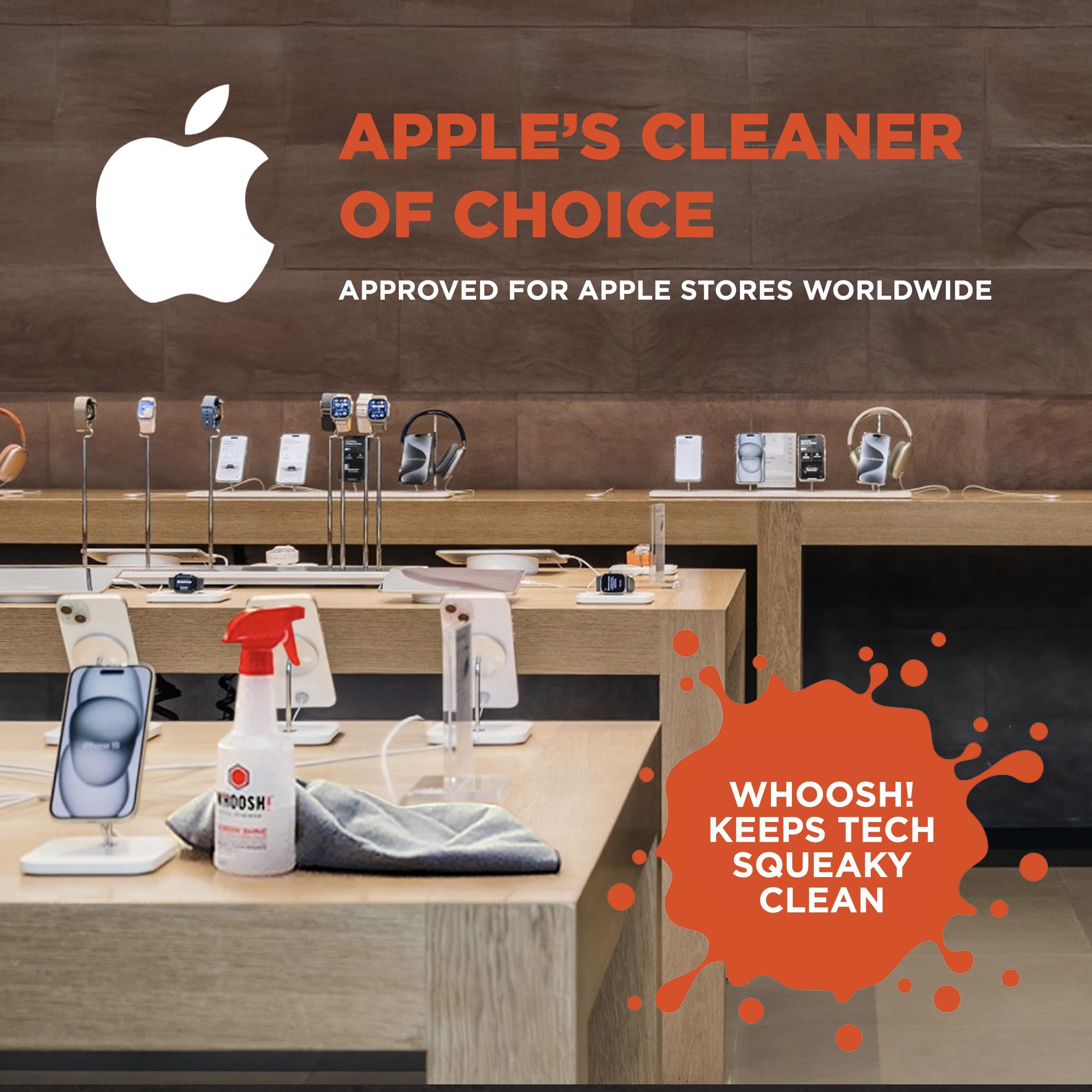 WHOOSH WHOOSH! TV Screen Cleaner - 16.9 fl oz + 1 Microfiber Cleaning Cloth - for TV, OLED, Car, Computer, Laptop, MacBook, iPad, iPhone, Camera, Touch Screen - Industrial Size Electronic Cleaner Kit