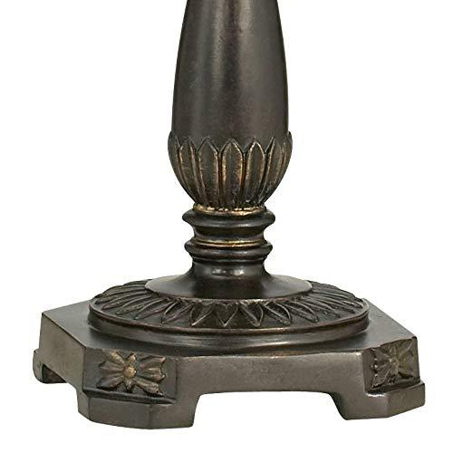 Regency Hill Regency Hill Traditional Rustic Natural Cottage Swing Arm Desk Table Lamp 22.5\" High Bronze Metal Faux Leather Bell Leather Shade Decor Living Room Bedroom House Bedside Nightstand Home Office