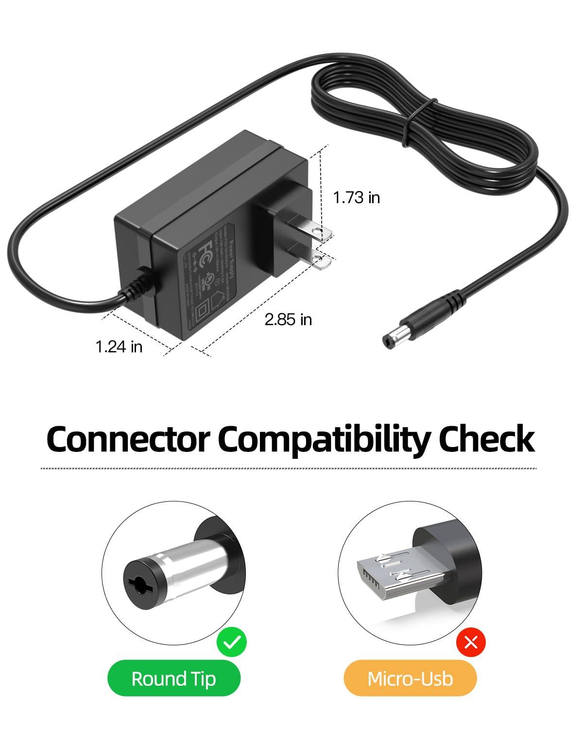 Dexpt 15V AC Charger Replacement for Theragun Mini Prime G4 Massage Gun Power Supply Adapter Cord