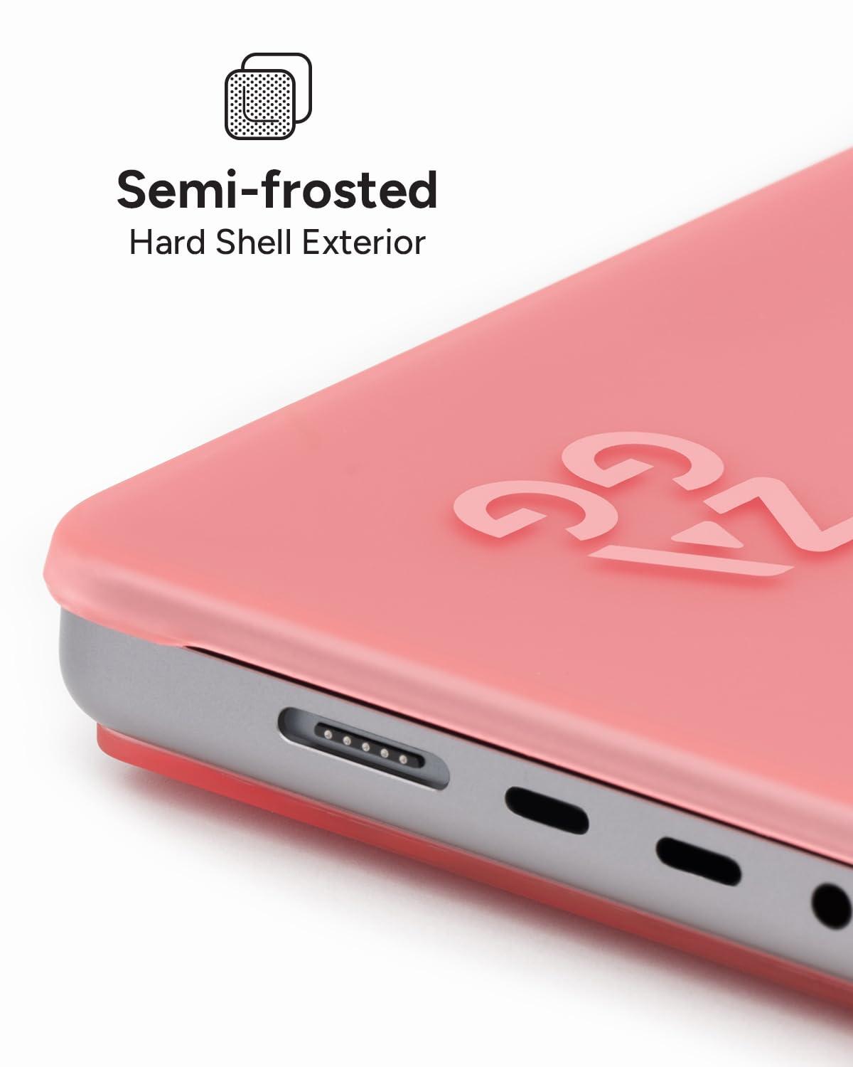 ZAGG ZAGG MacBook Protection MacBook Pro 16" M4/M3/M2/M1 Case Premium Two-Piece Hard-Shell Snap-on Cover with Rubberized Non-Slip Grips, Durable, Lightweight, Scratch-Resistant, Frosted Finish, Pink
