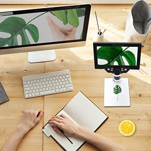 UF-TOOLS UF-TOOLS 7 Inch LCD Digital Microscope with 64GB TF Card, 1200x Magnification, 12MP Ultra-Precise Focusing Camera 1080P Video Microscope 8 LED Lights for Coin Circuit Board Soldering PC Watch Repair