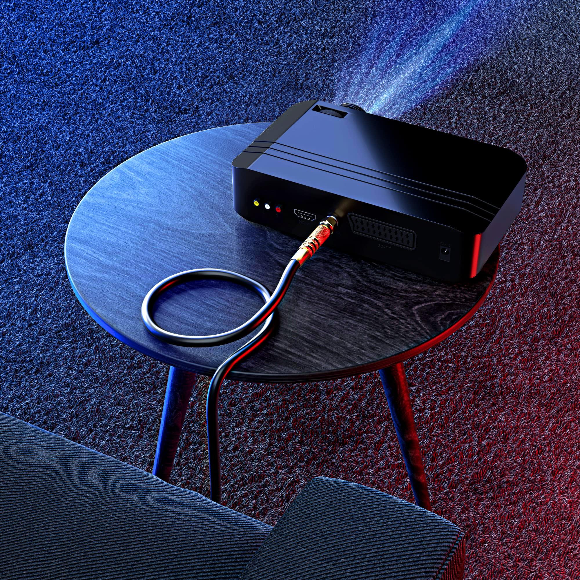 Maximm RG6 COAXIAL Cable - Quad Shielded, 4ft / Black Non-Oxygen Copper Cable Wire for TV, Internet & More - Flexible Coax Cable Cord