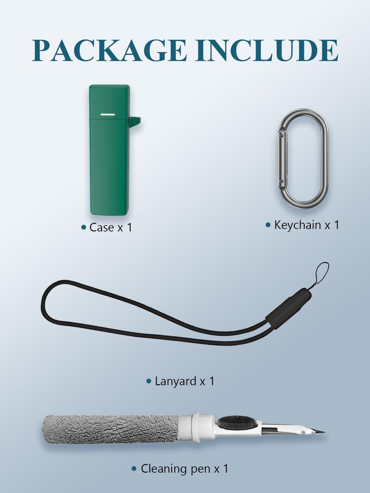 WUNIAK Case for Soundcore by Anker A30i Noise Cancelling Earbuds, Soft Silicone Protective Portable Scratch Shock Resistant Compatible with Shell with Cleaner Kit & Carabiner & LanyardGreen.