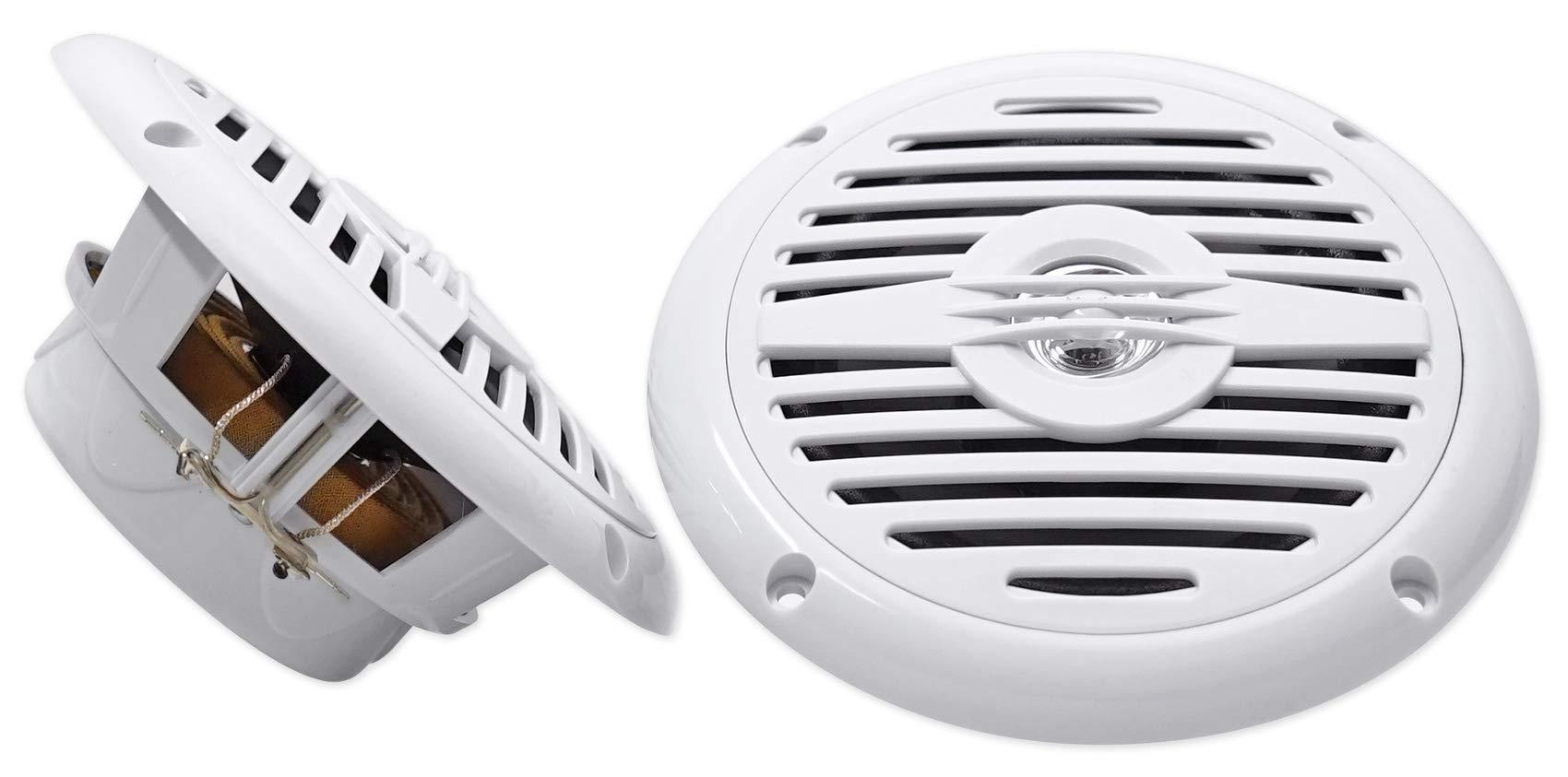 Rockville Pair RockvilIe MS525W 5.25" 400 Watt Waterproof Hot Tub Speakers in White