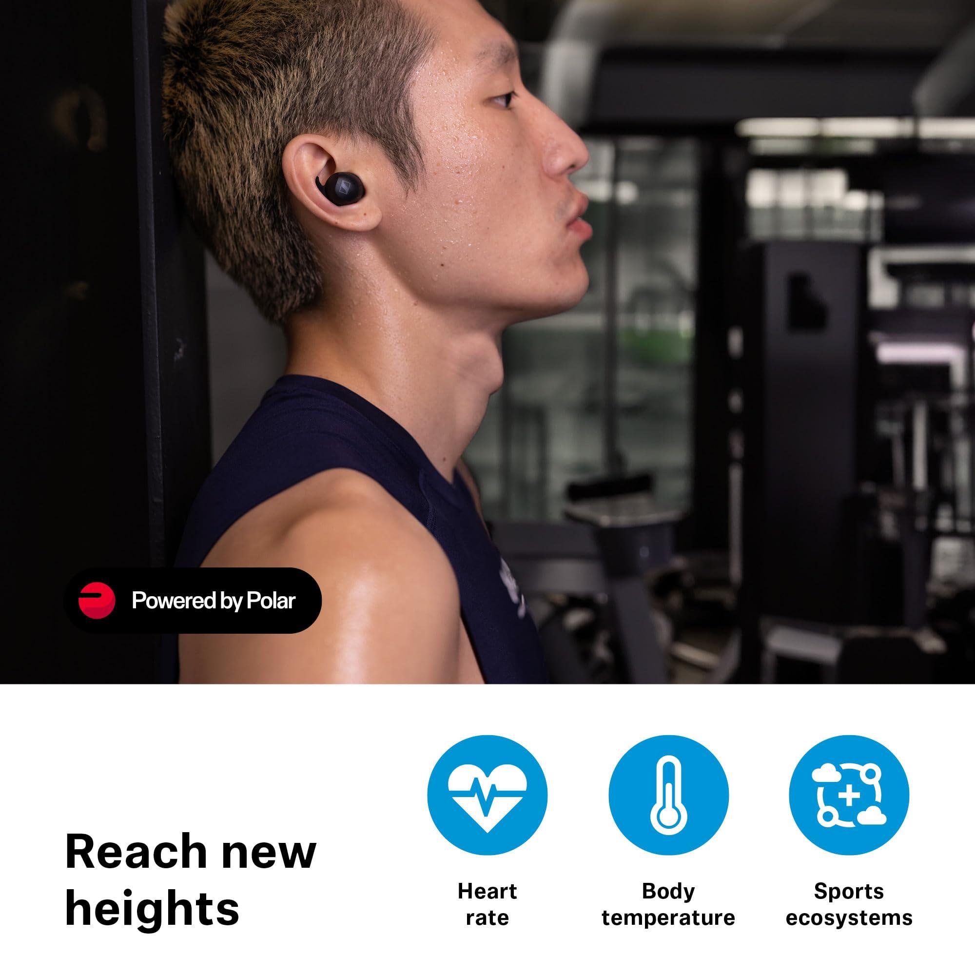 Sennheiser Sennheiser Momentum Sport Earbuds with Sport Sound Tuning and Adaptive ANC, Secure Fit, 24-Hour Battery Life, Fitness Tracker for Body Performance Data, Black