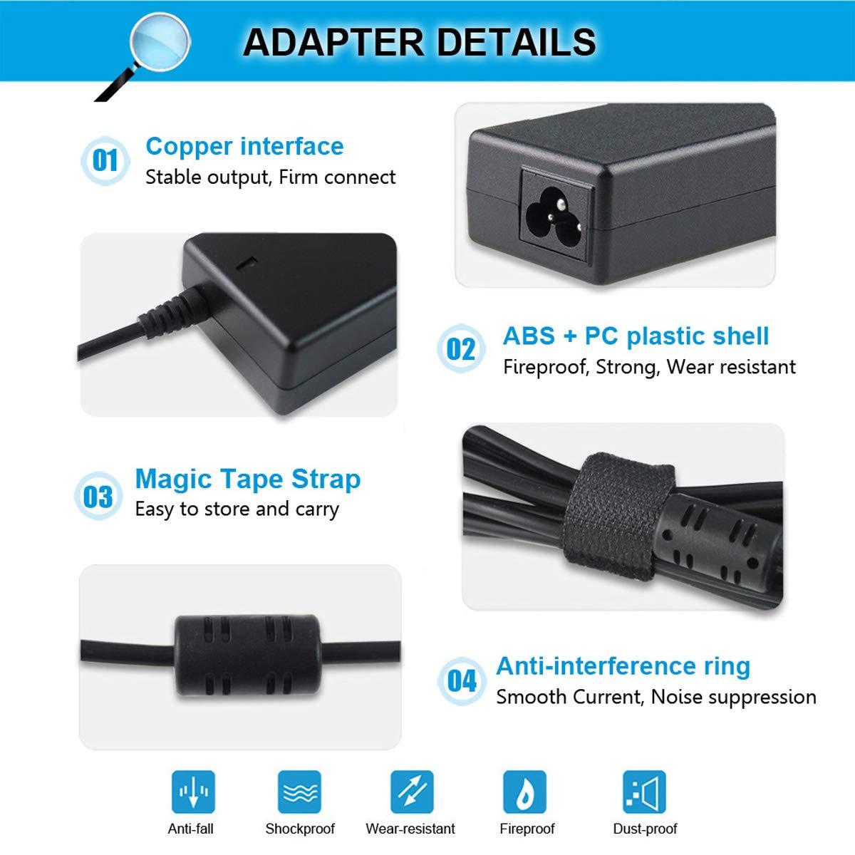 Emanjor 65W 19V 3.42A AC Adapter Charger Compatible with Acer Aspire V5 V3 V7 S3 E1 R3 R7 M5 E1 5349 5750 5250 7560 AS7750, Monitor S202HL H236HL G246HL H276HL G276HL S220HQL HN274H PA-1650-86 Power Supply