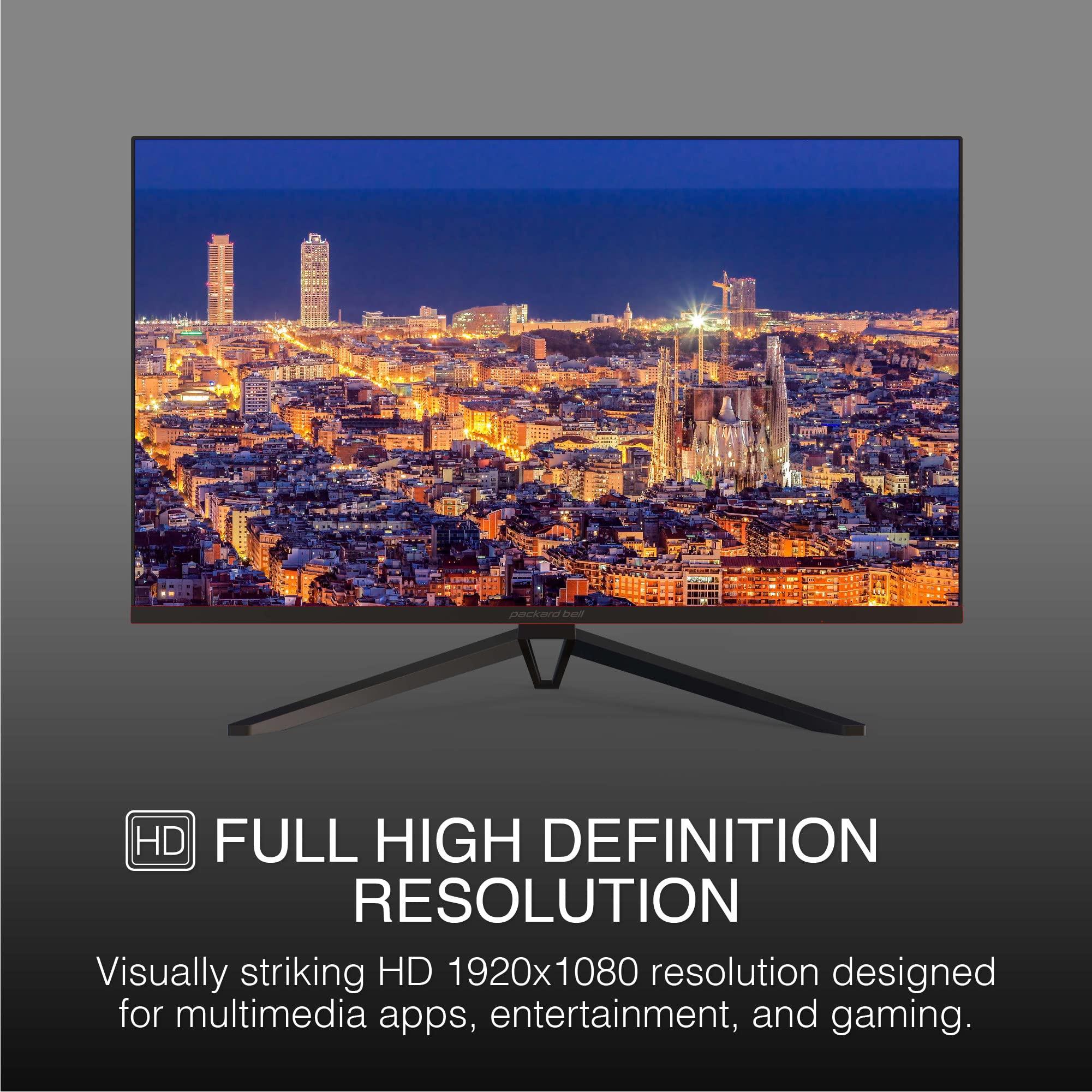 Packard Bell Packard Bell airFrame 32" FHD Monitor, 1920x1080, Ultrawide, VESA Mount Compatible, Tilt Adjustment, HDMI/VGA, Slim Bezel, for Home, Office, and Light Gaming