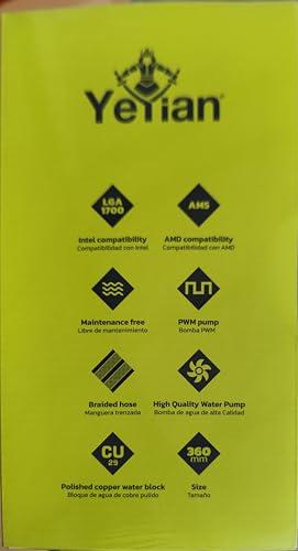 YEYIAN Yeyian CPU Liquid Cooling System PC Gaming Series for Quiet Desktop Computer | 3 RGB 360mm Fans | 2000 RPM | (New 2023)