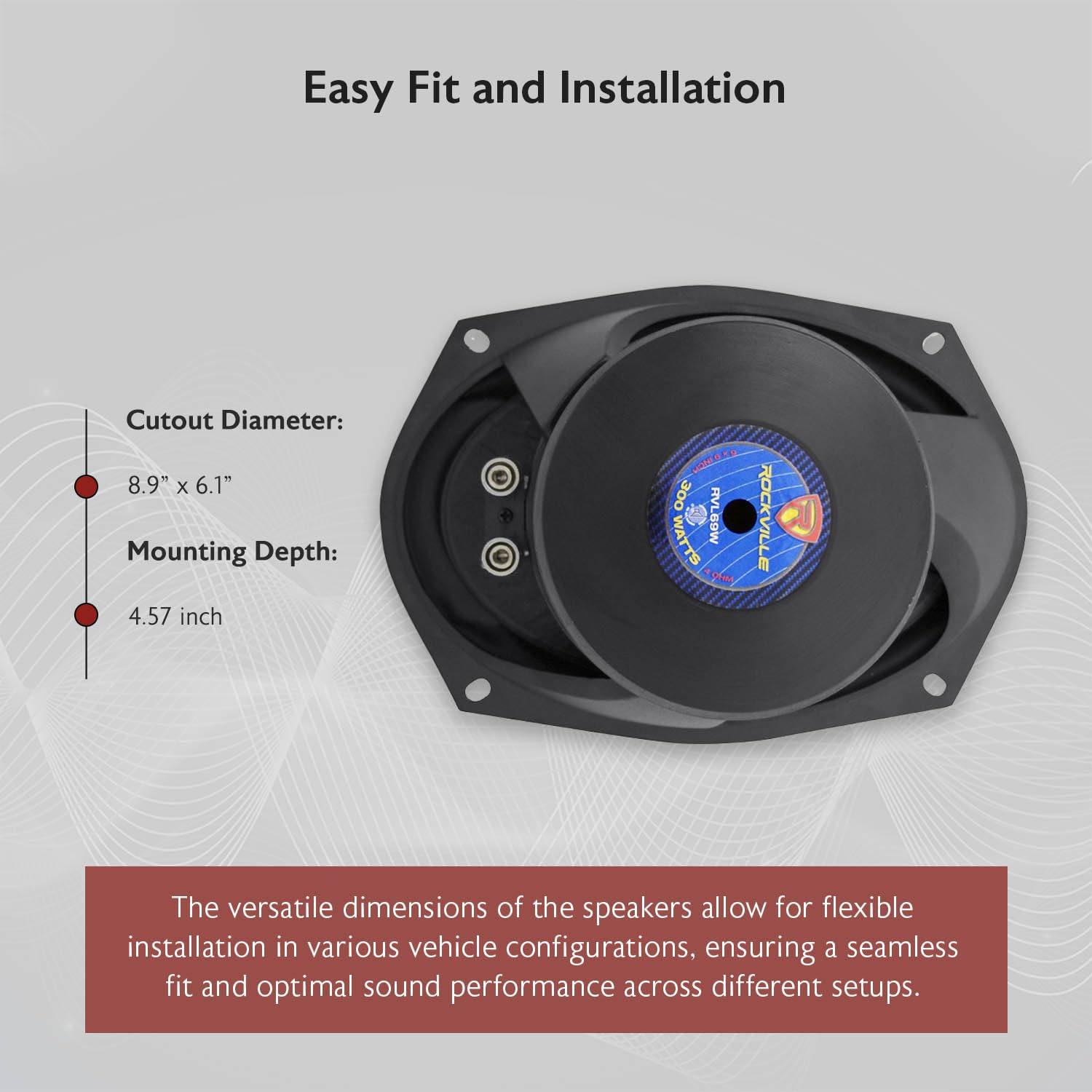 Rockville Rockville RVL69W Competition 6x9\" Woofer, 300W Peak/150W RMS, 4 Ohm, Double Stacked Magnet, Butyl Rubber Surround, Perfect for Mid-Bass and Lows