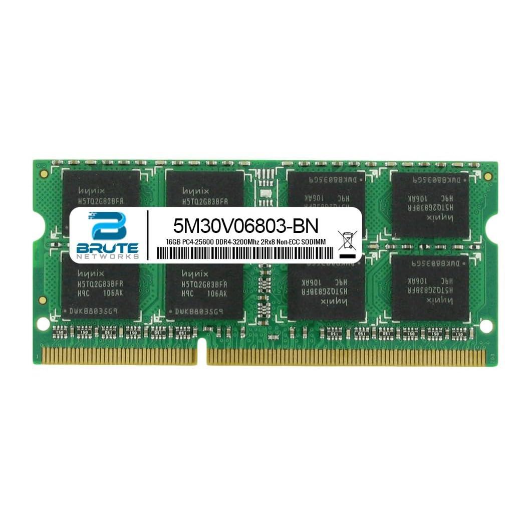 Brute Networks Brute Networks 5M30V06803-BN - 16GB PC4-25600 DDR4-3200Mhz 2Rx8 Non-ECC SODIMM (Compatible with OEM PN# 5M30V06803)