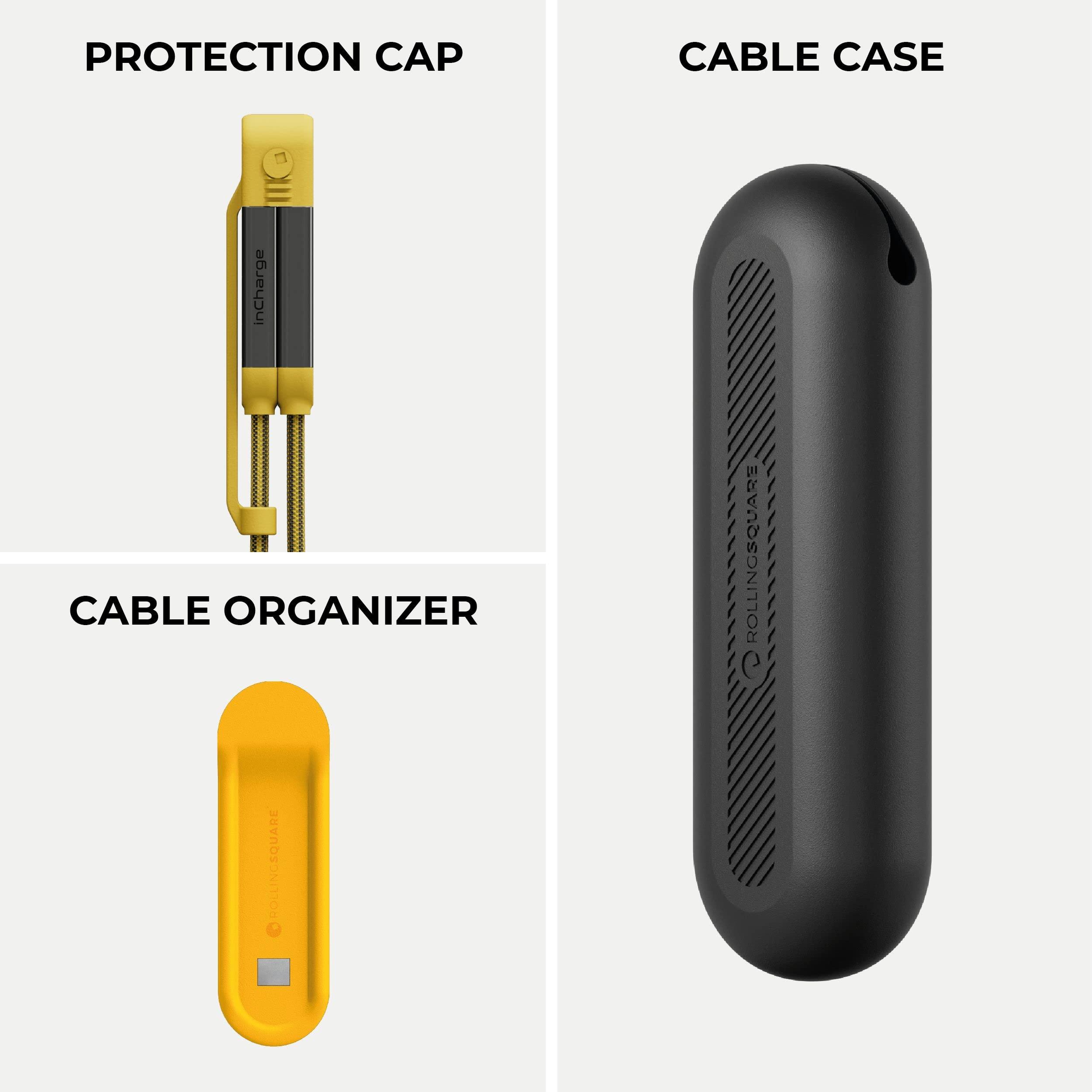 Rolling Square Rolling Square inCharge XL 6-in-1 Multi Charging Cable with 100W Ultra-Fast Charging Power, Portable USB and USB-C Cable, 6.5 Ft/2m, 3 Units Bundle