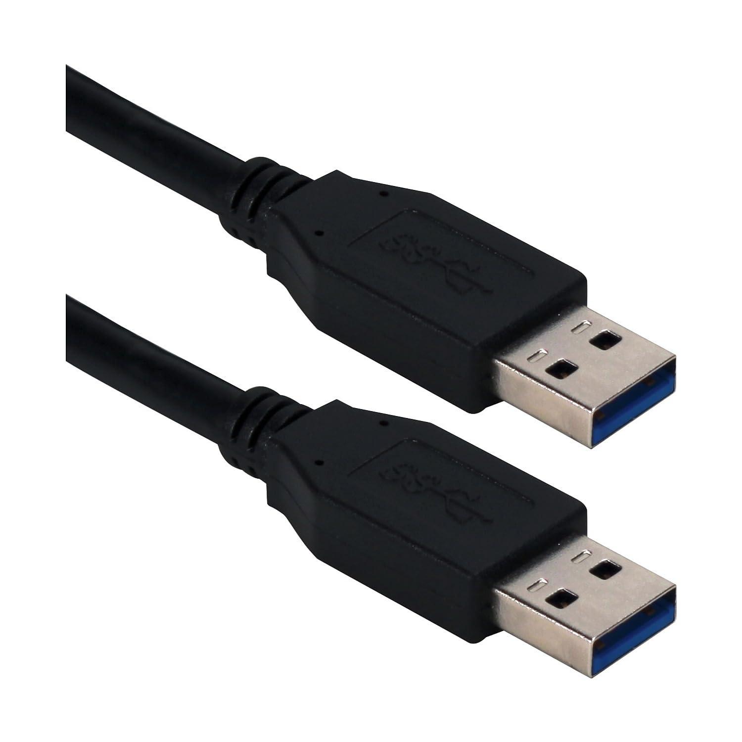 QVS QVS 10ft USB 3.0/3.1 Type A Male to Male 5Gbps Black Cable (CC2229C-10BK)