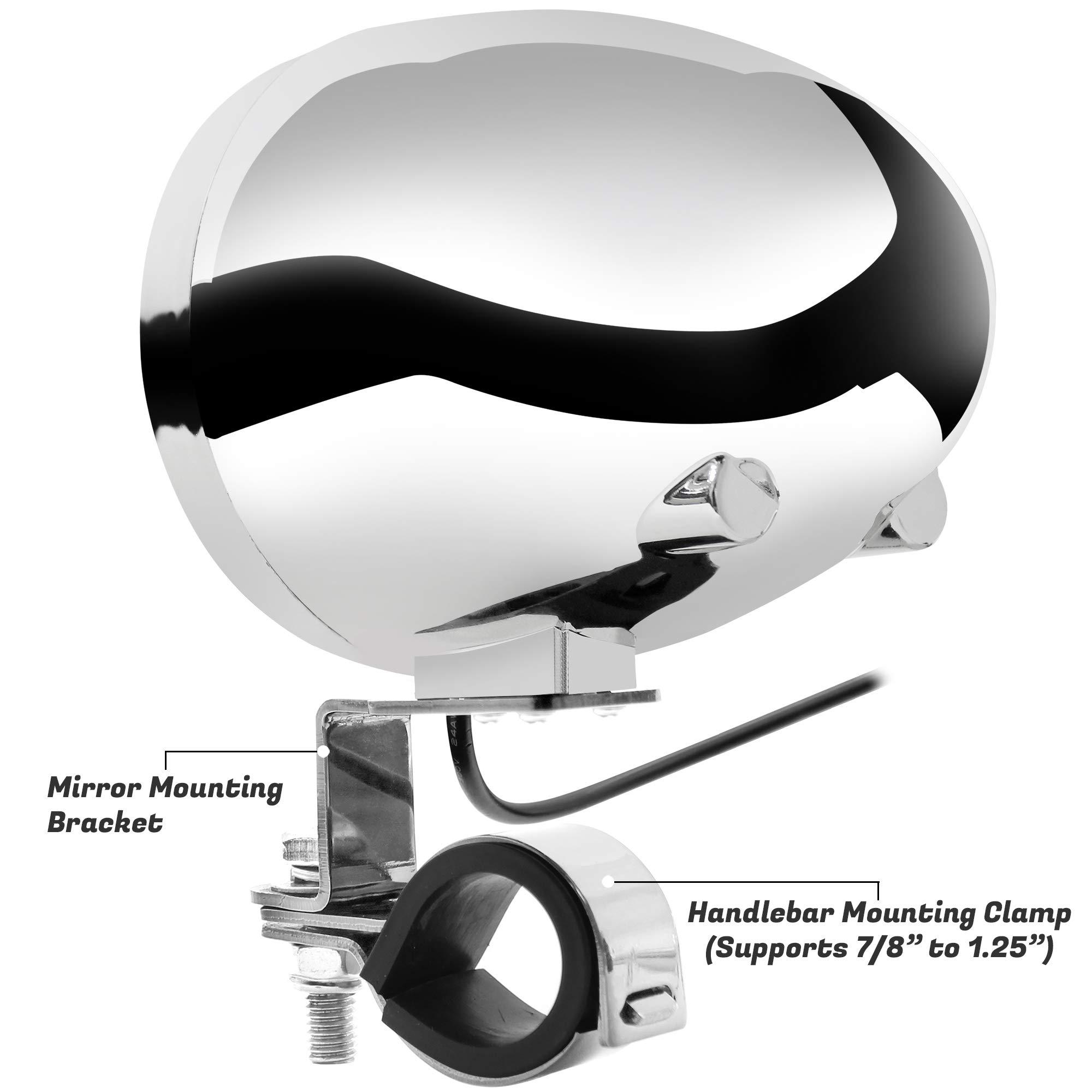 GoHawk GoHawk TS3 Motorcycle Weatherproof Bluetooth Speakers 7/8-1.25 in. Handlebar Mount MP3 Music Player Sound Audio Stereo Amplifier System ATV AUX, USB, Micro SD, FM Radio 2-Speaker