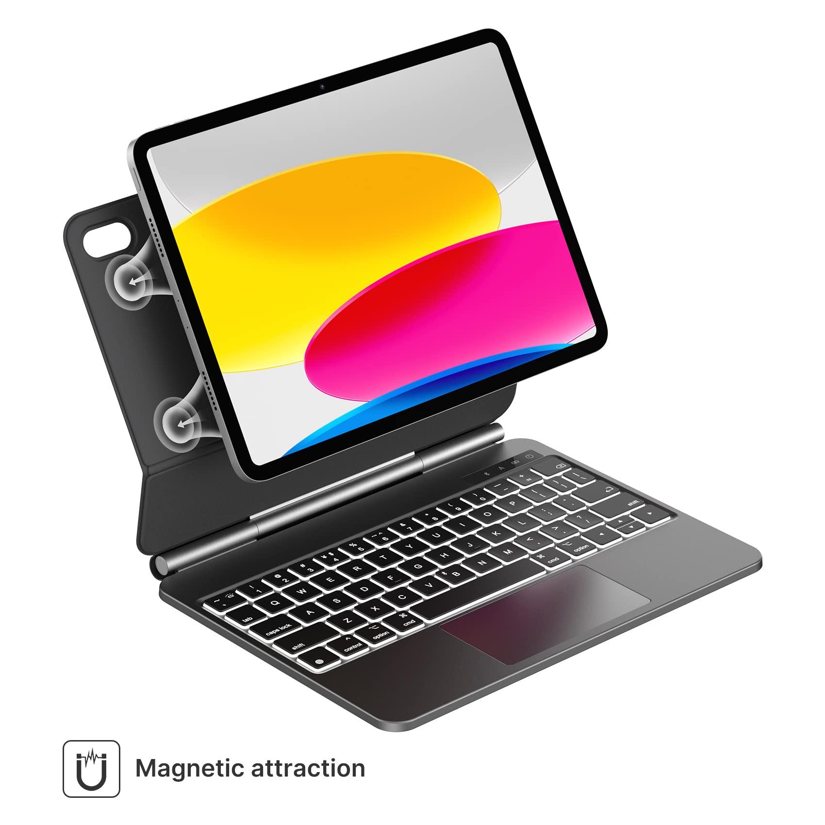 typecase typecase Edge Slim Magnetic Backlit Keyboard Case for iPad 10th Generation (10.9-inch, 2022) - Wireless Cover with Keypad & Multi-Touch Trackpad Compatible with Apple iPad 10 Gen 10.9