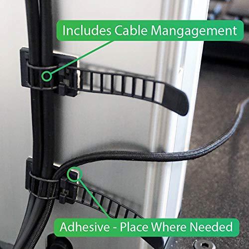 Victor Victor DC475 High Rise Electric Triple Monitor Gaming Desk|3Large Monitor Sit-Stand Desk |28” Wide Gaming Surface|Compatible with Any Standard Desk|Adjustable Monitor Holder|Cable Management Included