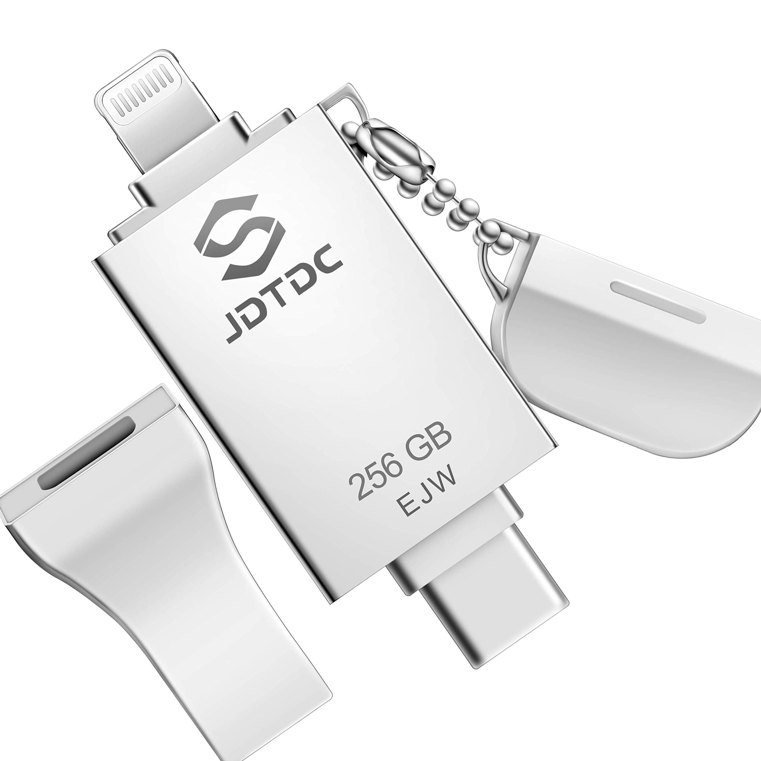 JSL JDTDC 256GB Apple MFi Certified iPhone-Photo-Stick, 3 in 1 USB C Photo-Stick-for-iPhone-Flash-Drive iPhone Memory-Stick Thumb Drives iPhone Backup Memory Stick for iPhone 16 15 14 13 12 iPad Android PC