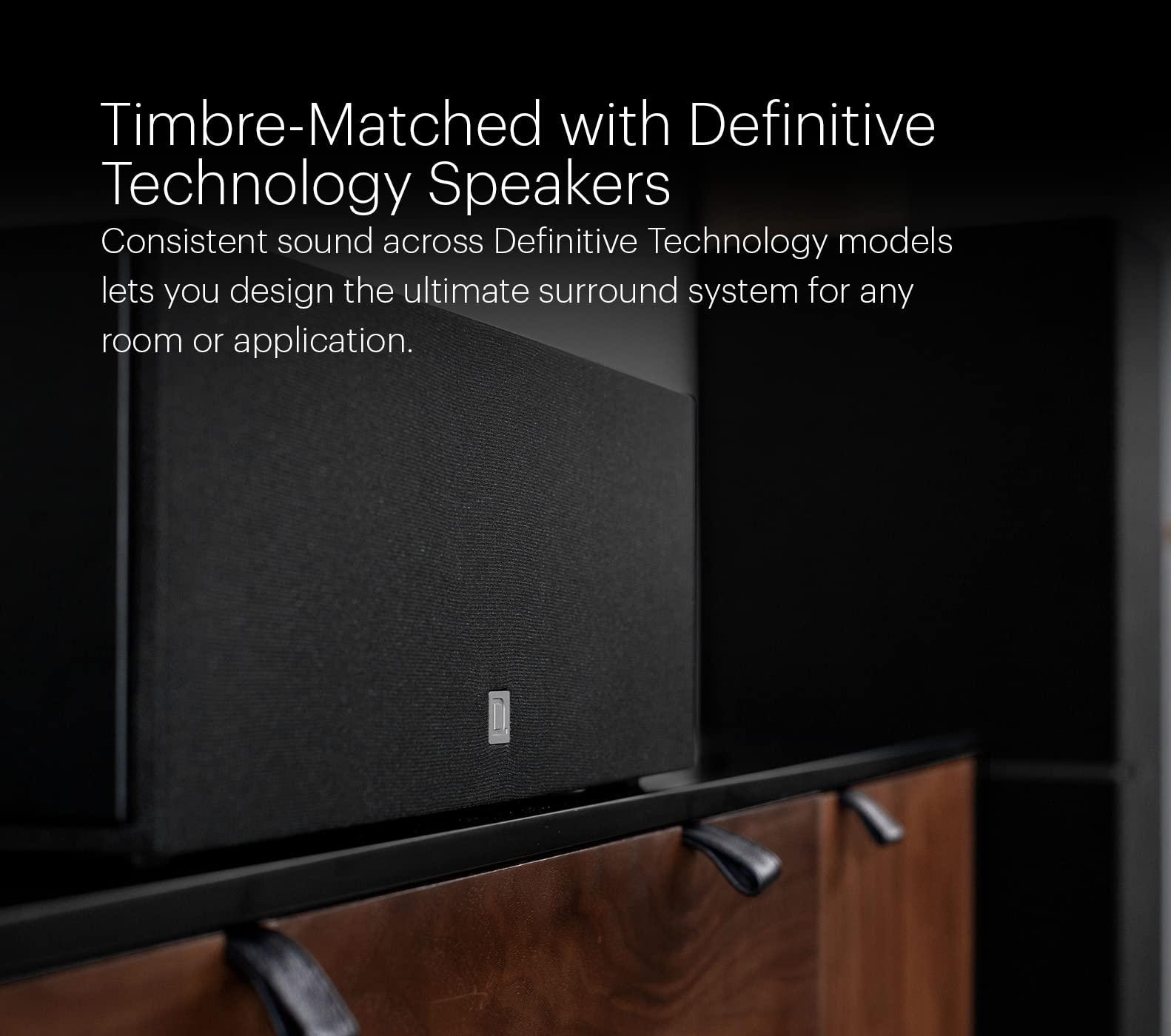 Definitive Technology Definitive Technology Dymension DM10 Center Channel Speaker, (2) 5.25\" Midrange Woofer, 1\" Tweeter, 9\" Passive Bass Radiator, for Dymension Series Home Speakers, Immersive Home Theater Audio, Black