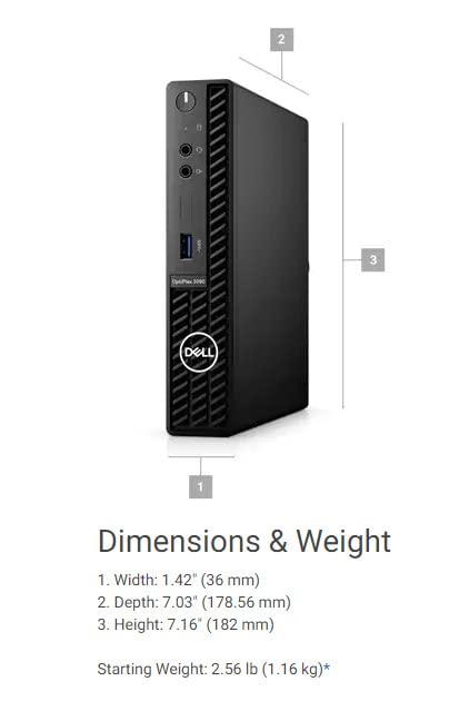 Dell DELL 2022 Optiplex 3090 Micro Form Factor Business Desktop, Intel Core i5-10500T, 32GB RAM, 1TB PCIe SSD, DisplayPort, RJ-45, Wi-Fi 6, Bluetooth, Wired Mouse&Keyboard, Windows 11 Pro, Black