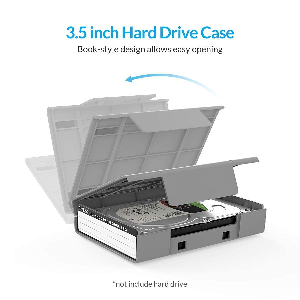 ORICO ORICO USB 3.0 External Hard Drive Enclosure for 3.5/2.5 Inch SATA Hard Drives/SSD Up to 20 TB, 3.5 Inch Hard Drive Case Protective Box