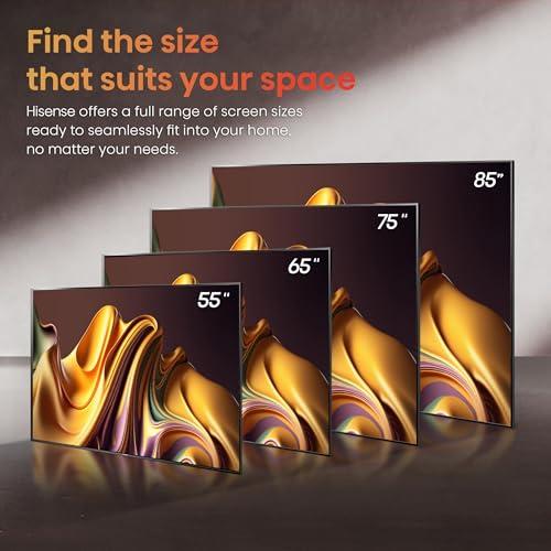 Hisense Hisense 55-Inch Class U8 Series Mini-LED ULED 4K UHD Google Smart TV (55U8N, 2024 Model) - QLED, Dolby Vision IQ, Dolby Atmos, Full Array Local Dimming Pro, 144Hz Game Mode Pro, Alexa Compatibility